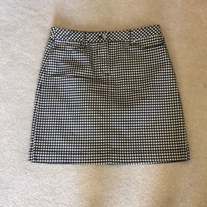 Talbots Black And white checked A-line skirt